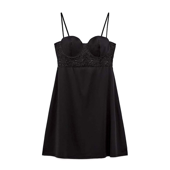 Zara LACE MINI DRESS SZ M - Picture 2 of 11